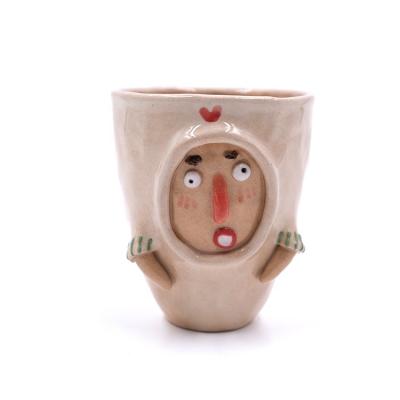 China New Design Minimalist Custom Handmade Ceramic Creative Artists Pottery Cute Juice Tea Milk Mug for sale