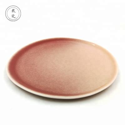 China Designer Color Disposable Custom Made High Temperature Glaze Porcelain Special Shaped Plate for sale