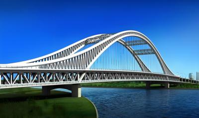 China Q235B Q345B Puente de estructura de acero Puente de pie de acero para camión en venta