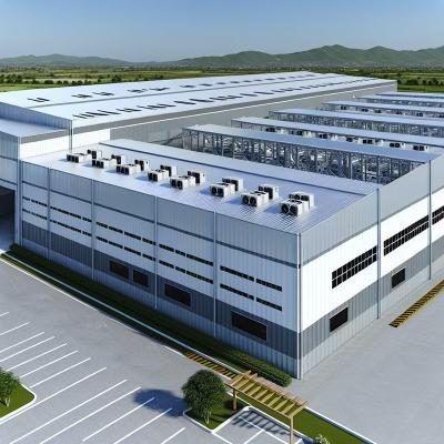 China Fabrica de estructuras industriales de acero de marco pintado de alta capacidad de carga en venta