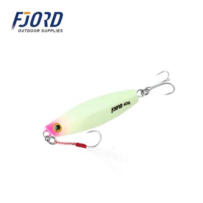 China Sinking Fishing Lures FJORD 30G 40G 60G High Quality Metal Casting Jig Sinking Slow Lead Casting Lure With Helper Hook for sale