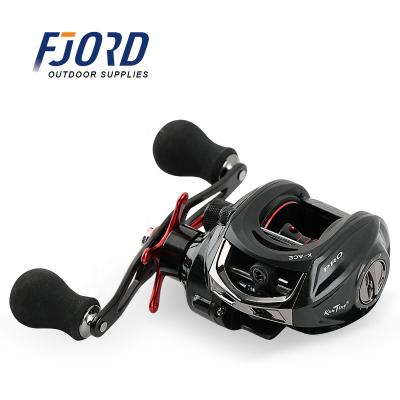 China Metal+plastic FJORD Black High Quality 6.4:1 Ball Bearing 14+1BB Fishing Rod Reel Baitcasting Reels for sale