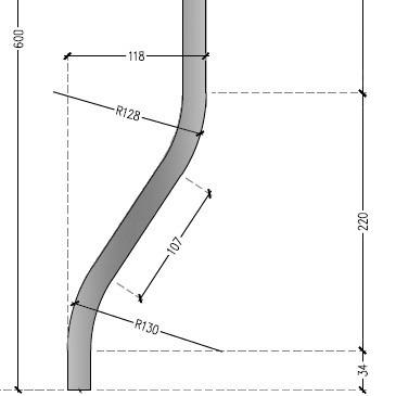 China Aluminum Bending Alumimum Pipe Diameter 25 Mm Bending Tube With 2 Bending for sale