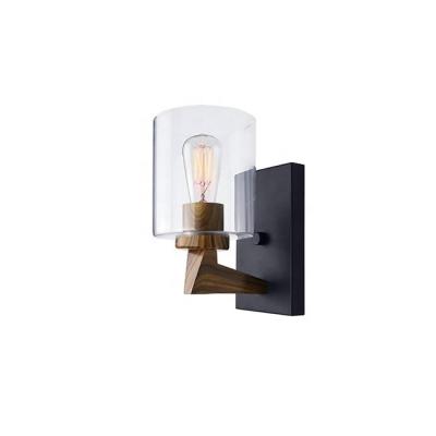 China Modern Black Modern Home Decoration Lighting Bedroom Near Wooden Wall Lamp Indoor E26 Light for sale