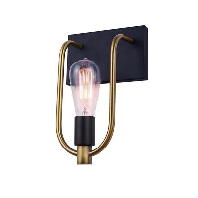 China Modern Black Gold Light Fixture Home Wall Lamp For Hotel Dining Room Bedroom Wall Light E26 Indoor Retro for sale