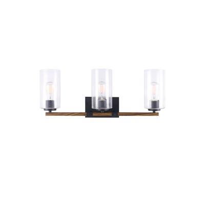 China Modern Home Black Modern Iron Light Fixture Wall Light For Bedroom Dining Room Retro Glass Wall Light E26 Indoor for sale