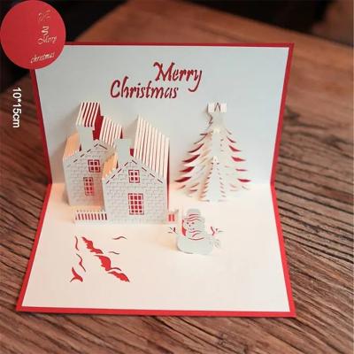 China Lable High-end personalized printed OEM folding Christmas card gold foil deluxe thank you card for sale