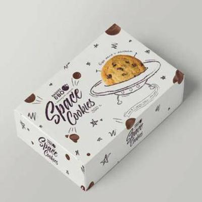 China Bio-degradable White cardboard polka dot portable baking packaging box snowflake shortbread biscuit nougat carton with handle for sale