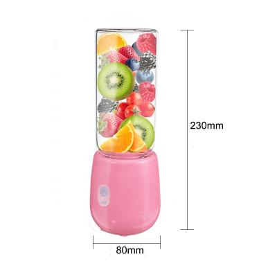 China Protable Fruit Juicer 450ML Portable Mini Personal Blender Home Travel Rechargeable Juicer Blender USB Juicer for sale