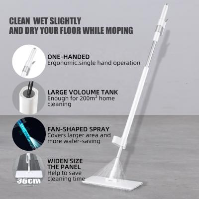 China Sustainable Cleaning Rotating Floor Mop Household Microfiber Twist Floor Mop With Sprayer for sale