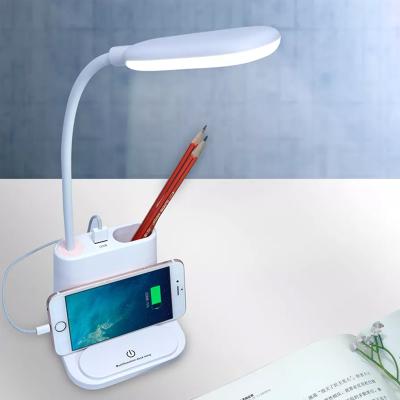 China Industrial Rechargeable Alarm Clock Pen Stand Table Lamp Notebook With Pen Stand Night Light Touch Moder Led Pen Stand Table Lamp for sale