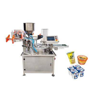 China High capacity food powder liquid paste granule filler and sealer packing machine for milk tea powder cup for sale