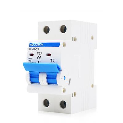 China Parts.etc Copper Series MCB XTM6 2 Pole Mini Circuit Breaker 63Amp 6kA MCB for sale