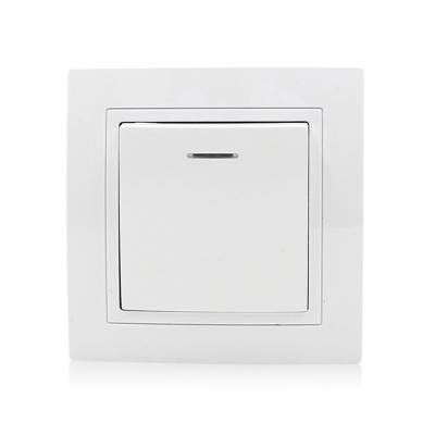 China EU Standard 82*82mm Multipurpose White Color PC Panel High Quality 1 Band 1 Way Switch With Light ODM Is Available for sale