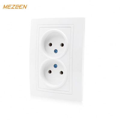 China Residential / General Purpose Dual 220V-250V 16A Wall Outlet OEM Electrical Plug And Socket EU Standard for sale