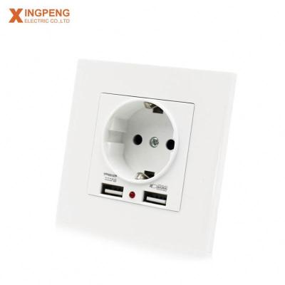 China Euro House PC flame retardancy 86*86mm wall socket safe socket usb wall switch and socket 220v 50/60hz for sale