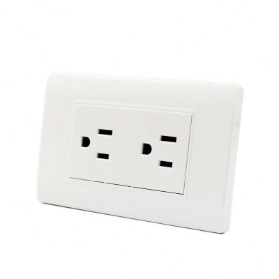 China Convenient Safety 6 Pin Wall Socket American Standard Electrical Outlet Duplex Power Outlet 15A for sale