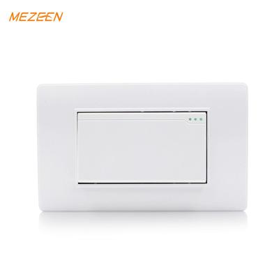 China White Color Convenient Security PC Panel 110V 250V 118*73mm Wall Switch 1 Strip With Big Rocker Switch And Socket for sale