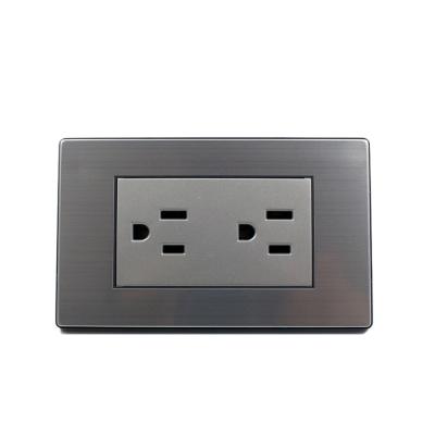 China Convenient Safety Stainless Steel Panel 6 Pin Plug Socket Fireproof Plate Cover AC 110V 220V 16A Electrical Switch and Socket for sale