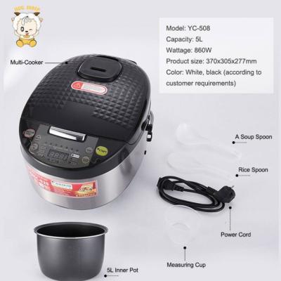 China Flexible Smart Portable Home Appliances National Digital Function Electric Rice Cooker 5l Low Sugar Multicooker for sale