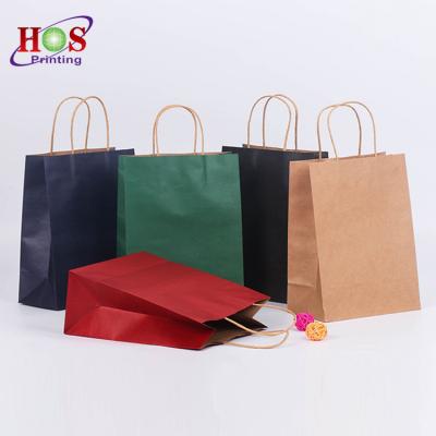 China Recyclable High Quality Print Brown White Red Green Red White Custom Paper Gift Wrapping Paper Bags With Handle for sale