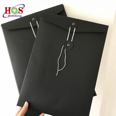 China Recyclable Flat Slogan Customized Premium Pe Coated Small Jewels Straw Yarn Closure Strip Mailing Document Envelope Yellow Paper Bag for sale