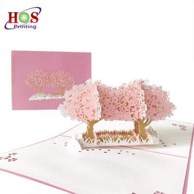 China China Laser Cut Flower Tree Korea Green Handmade Heart Shaped Design Indian Wedding Invitation for sale