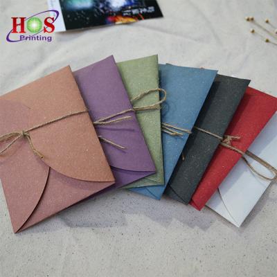 China Mini Gray Black Gold Sliver Ribbon Postcard Logo Packaging Cardboard Gift Envelope Pocket Gift Bag Pink Paper Envelope for sale