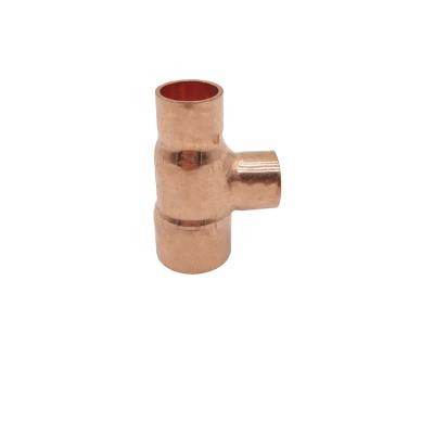 China HVAC system project copper elbow reducer tee reducer tee fitting Y-branch P-trap refrigeration piping constructure copper coupling copper fitting for sale