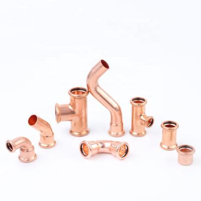 China Refrigeration Tube Copper Press Reducer Fit Mating Elbow To Plumb Pipe Fittings HVAC M-Profile WRAS Factory Wholesale Press Fittings for sale