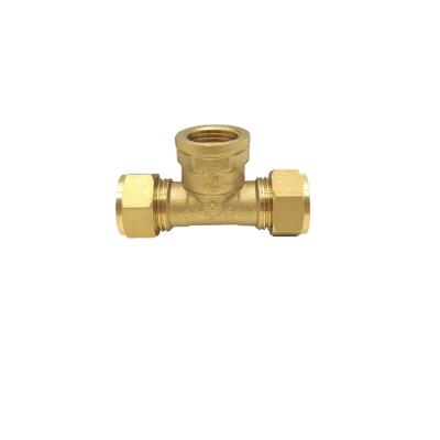 China High Quality Brass Compression Fitting Equal Tee To Plumb Compression Brass Fittings for sale