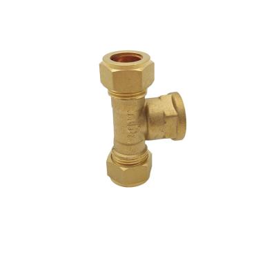 China High Quality Brass Compression Fitting Equal Tee To Plumb Compression Brass Fittings for sale