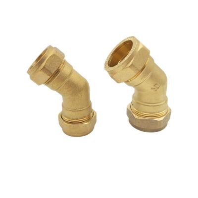 China Brass Fitting Compression Fit Elbow 90 Degree Pipe Fitting Tube Fitting for sale