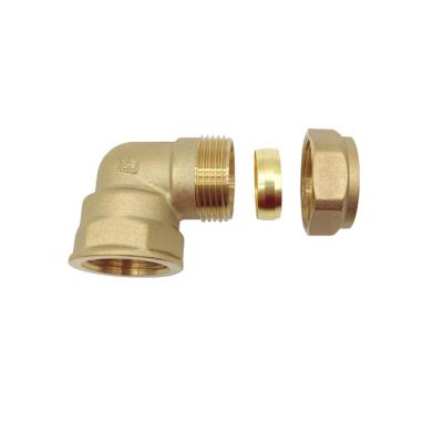 China Copper Brass Pipe Outlet Factory Compression Series Brass Refrigeration Fittings Include Union, Elbow And Tee for sale