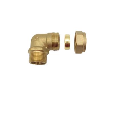 China Full Range Brass Coupler Plumbing Copper Brass Conduit Compression Connector Materials Pipe Elbow Tee Male Female Fittings for sale