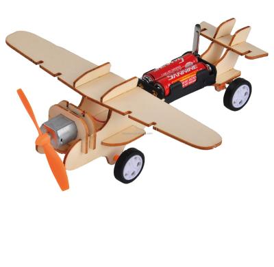 China Creative Wooden Model Kit Wood Kids Physical Science Aircraft DIY Experiment Toys Set Assembled Car Educational Toys for sale