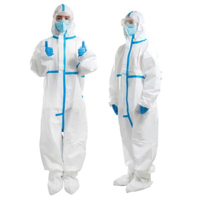 중국 Pp Disposable Medical Protective Suit Coverall Non Woven Microporous PE Film 판매용