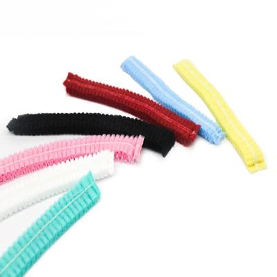 中国 CE ISO Non Woven Surgical Disposable Caps White Strip Clip Bouffant Head Cover Hair Net 販売のため