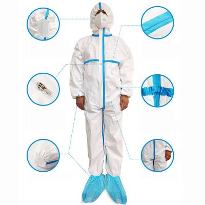 Cina ISO13485 Protective Clothes Waterproof Anti Static Coveralls Jumpsuit With Knitted Cuff in vendita