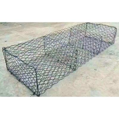 China 2.2mm Steel Wire PVC Coated Galfan Gabion Basket With Customized Coating Color for sale