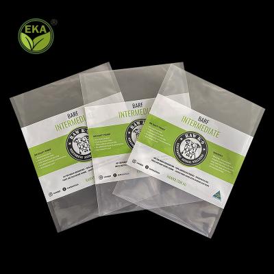 China Recyclable Custom Printed Clear Side Seal Vacuum Food Packaging Frozen Bag 3 Bags for sale