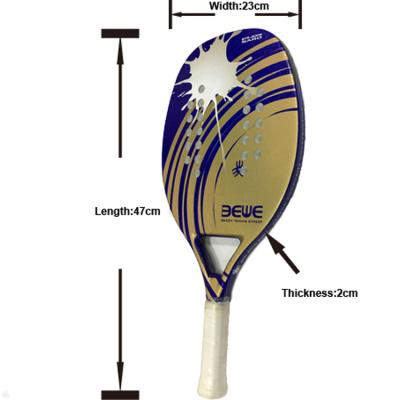 China Low Price Fiberglass OEM Printing Fiberglass Graphite Beach Tennis Racket for sale