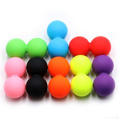 China Custom Training Peanut Massage Ball Yoga Fitness Ball Logo Double Lacrosse Ball Silicone From Bewe Manufacturer for sale