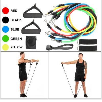 China Band Ready To Ship 11 Pcs Set Multifunctional Household Fitness TPE/Latex Resistance Band Set Wholesale for sale