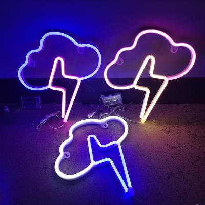 China Decoration Christmas Decoration Neon Lights Cloud Neon Led Lightning Lights Sign Custom for sale