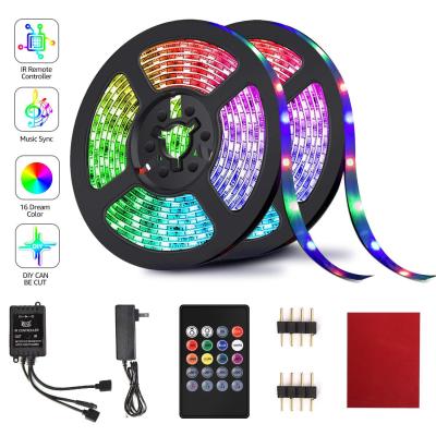 China LANDSCAPE 12V 24V 5050 2835 LED Light Strips Music Waterproof 5M 10m Remote Control Voice Control for sale