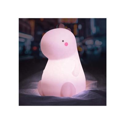 China Cute Night Light Dinosaur Silicone Sensor LED USB Rechargeable Bedside Lamp for sale