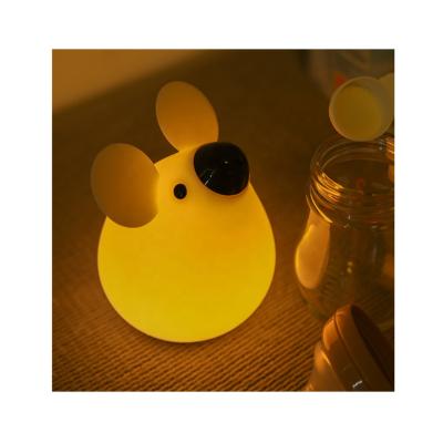 China Cute Cute LED Mouse Night Light For Kids Switch USB Charging Soft Silicone for sale