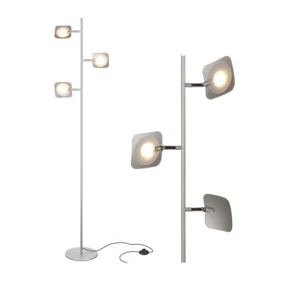 China Modern Metal Corner Position Led Floor Lamp Modern Home Decor with 3 Lights Dimmable and Adjustable Panels for Living Room Bedroom Office for sale