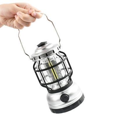 China Retro Outdoor Vintage Solar Portable Outdoor Tent LED Rise Camping Lantern Lights Waterproof Rechargeable Dimming Lamp for sale